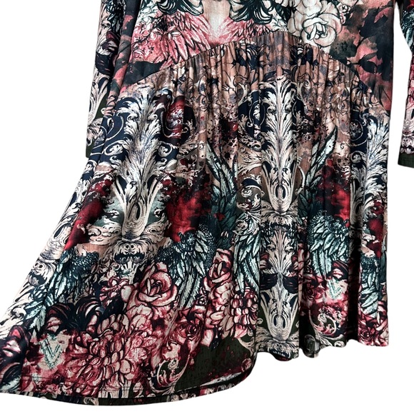 Paisley Grace Floral Peplum Tunic Top Women Sz M - Picture 4 of 6